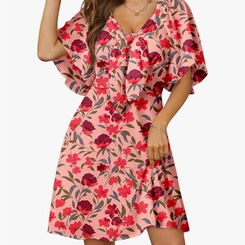 NWT Floral Off-Shoulder Pink Dress